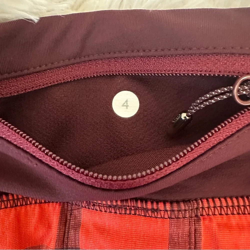 Lululemon Pace Setter Skirt Skort Yama Check Plaid Tennis Golf Running Size 4